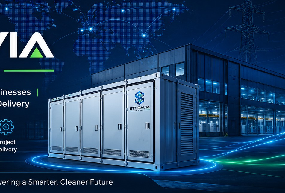 Commercial energy storage cabinet at an industrial facility